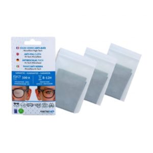 Lot de 3 Essuie-verres Anti-Buée VARIONET 15x18cm Efficace 12h et 300 utilisations – chiffon microfibre chamoisine